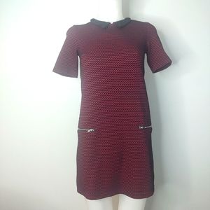 Women's H&M Divided Burgundy And Black Embroidered Mini Dress